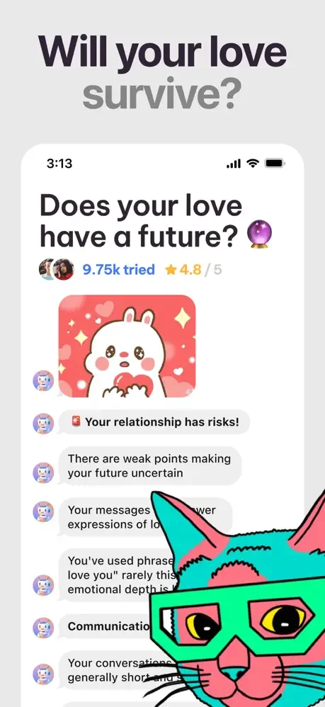 Relationship analysis result showing relationship risks and AI-generated insights detected from chat history