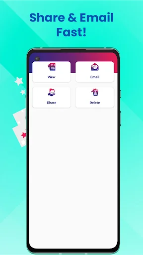 Cover letter sharing options menu with buttons for View, Email, Share, and Delete actions for document distribution