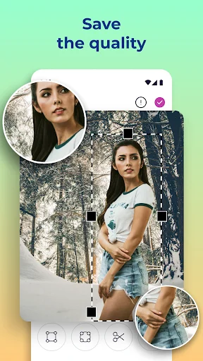 Composite photo with multiple cut and pasted image layers arranged in circular and rectangular frames