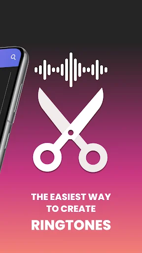 Scissors and waveform icon illustrating the easiest way to create ringtones with Music Cutter ringtone maker