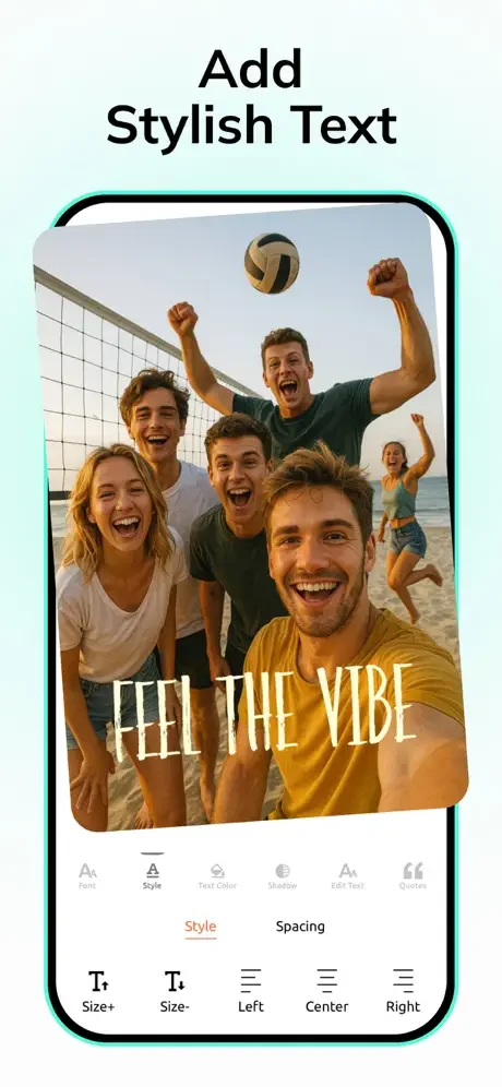 Add stylish text overlay to photos with PixelLab font styling, color, shadow, and alignment controls