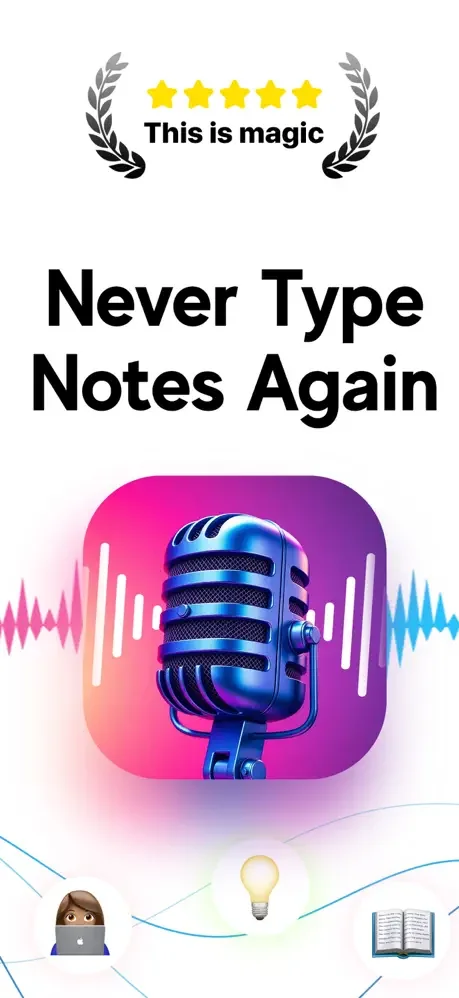 Record Lectures promo showing voice recording features that eliminate manual note typing and enable AI summarization