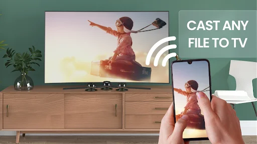 Casting video files from smartphone to TV wirelessly using WiFi screen sharing technology